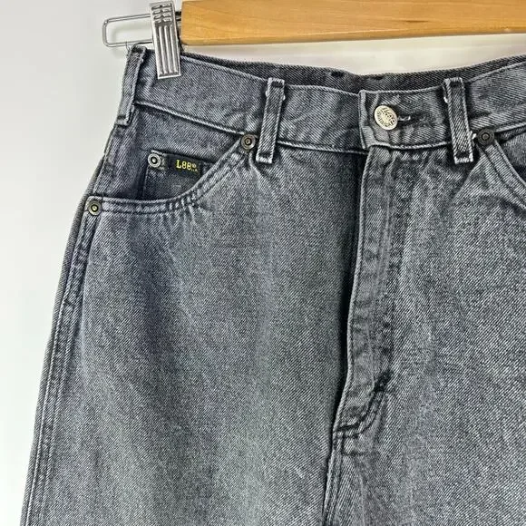 Vintage Lee Riders Mom Jean Union Made Washed Gray Denim 27x30 Size 9 Med 80s - Picture 4 of 11